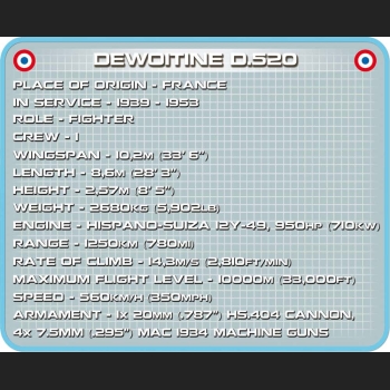 Dewoitine D.520 283 Kl.HC WWII